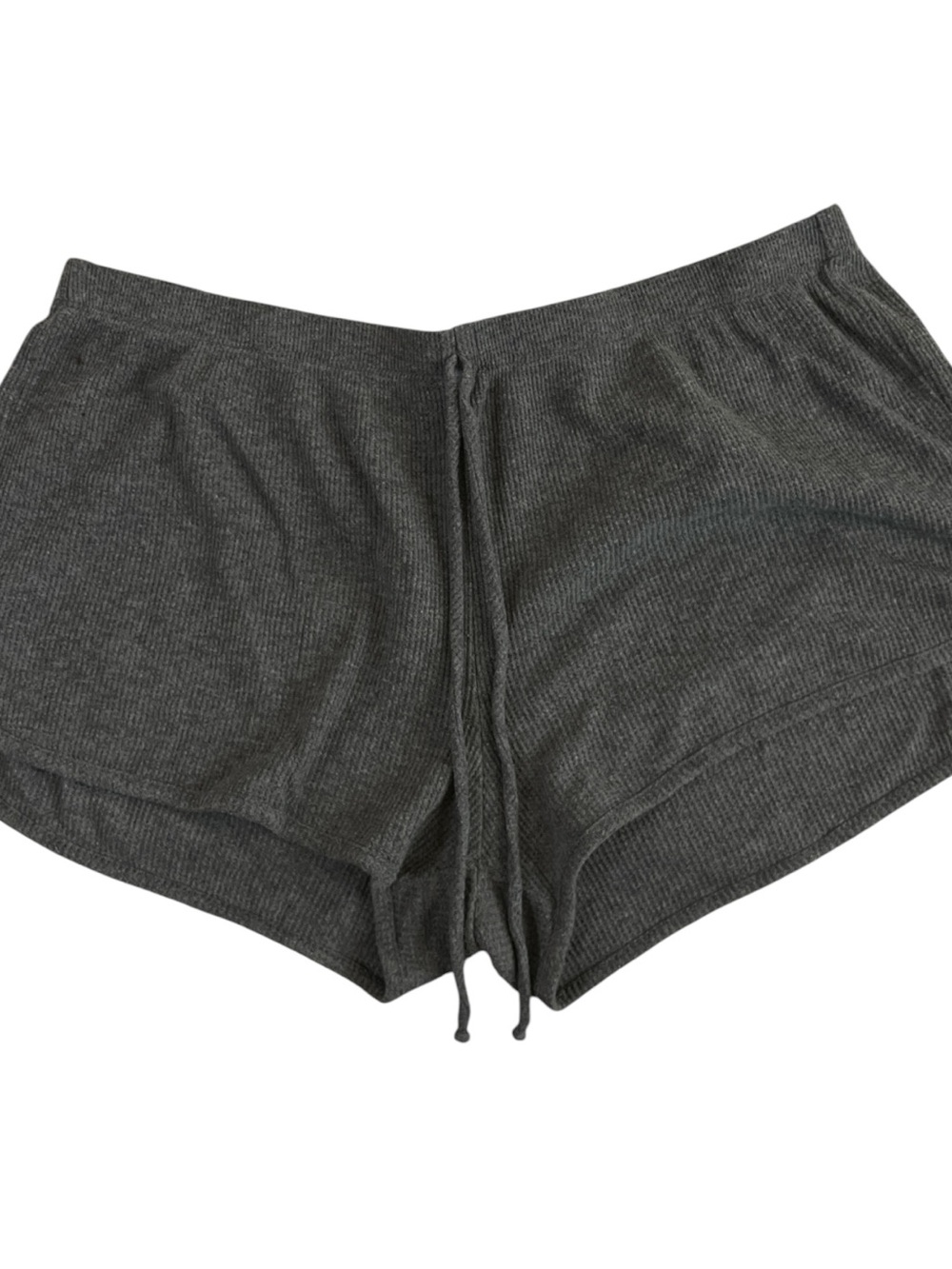 Bozzolo Woman’s Large Charcoal Gray Ribbed Drawstring Athletic Shorts